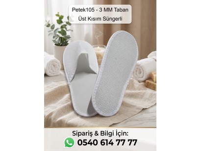 Petek105 - Petek Süngerli Otel Terliği - 3 MM ( Min Sipariş 500 Çifttir)