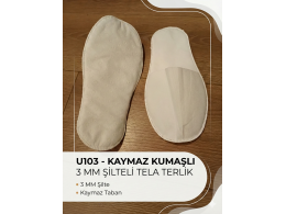 U103 - Kaymaz Taban Kumaşlı Otel Terliği
