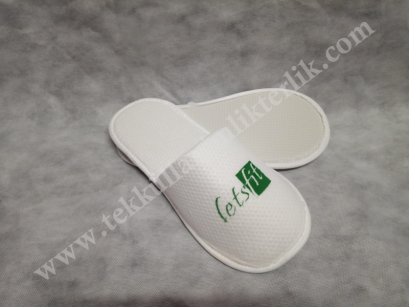 Baskılı H220 Ponçik Çift Saya Otel Havlu Terliği