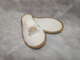 Baskılı H224 Çift Saya Otel Havlu Terliği